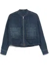 Luisa Cerano Denim Bomber Jacket In Blue