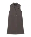 Luisa Cerano Doubleface Long Wool Vest In Taupe