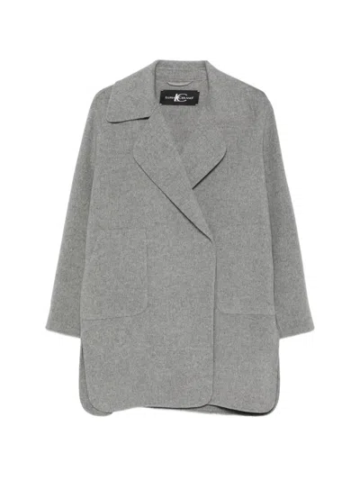 Luisa Cerano Double-faced Notch-lapel Coat In Gray