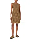 Shop Luisa Cerano Dress With Broderie Anglaise In Brown