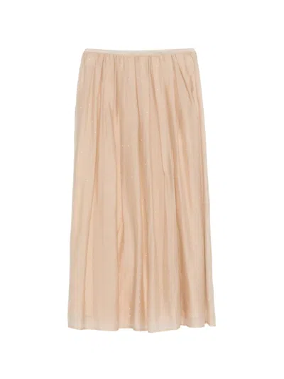 Luisa Cerano Elasticated-waistband Midi Skirt In Yellow