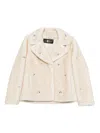 Luisa Cerano Embellished Faux-fur Jacket In White