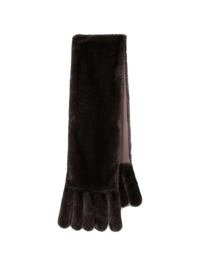 Luisa Cerano Faux-fur Fringed Scarf In Black
