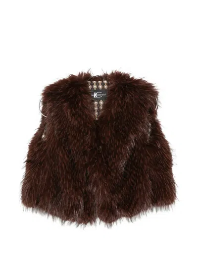 Luisa Cerano Faux-fur Gilet In Brown