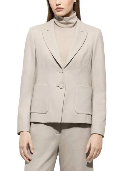 Luisa Cerano Flannel Blazer In Oyster In Gray