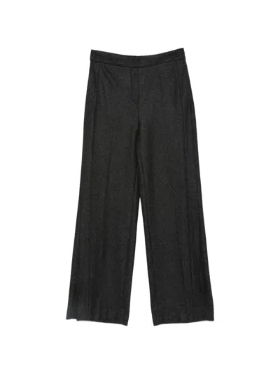 Luisa Cerano Flannel Wide-leg Trousers In Grey