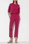 Luisa Cerano Flare Solid Pants In Berry Pink In Pink