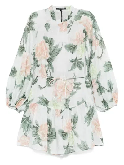 Luisa Cerano Floral-print Dress In Green