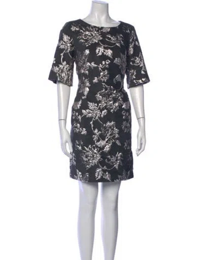 Pre-owned Luisa Cerano Floral Print Mini Dress In Multicolor