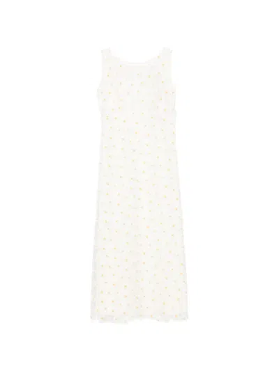 Luisa Cerano Floral-appliqué Midi Dress In Red