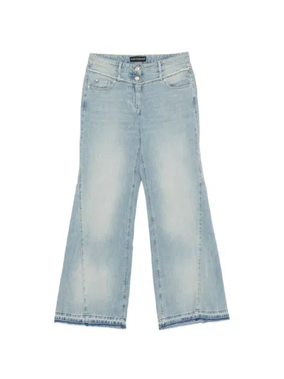Luisa Cerano Frayed-edge Panelled Jeans In Blue