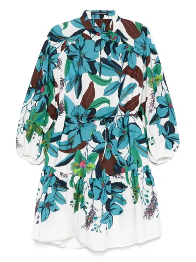 Luisa Cerano Hawaiian-print Dress In White