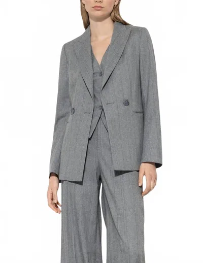 Luisa Cerano Herringbone Blazer In Grey In Gray