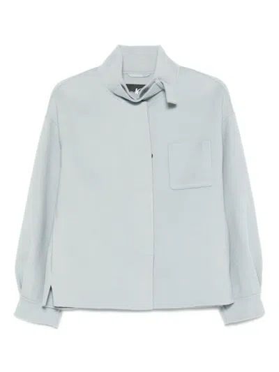 Luisa Cerano High-neck Pocket Shirt Jacket In Blue
