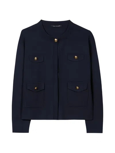 Luisa Cerano Knit Jacket In Blue