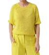 Luisa Cerano Knitted Pull-over Sweater Top In Lemon In Yellow
