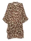 Luisa Cerano Leopard-print Midi Dress In Brown