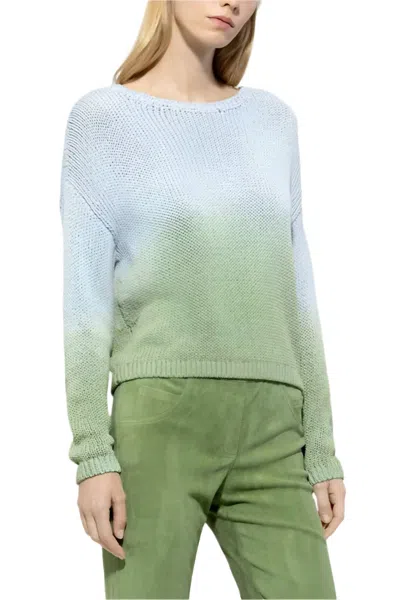 Luisa Cerano Linen-blend Sweater In Blue/green Multi