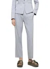 Luisa Cerano Linen Blend Tapered Pants In Grey In Gray