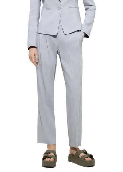 Luisa Cerano Linen Blend Tapered Pants In Grey In Gray