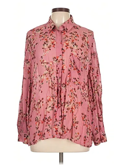 Pre-owned Luisa Cerano Long Sleeve Blouse In Pink