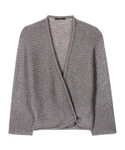 Luisa Cerano Long-sleeved Wool Sweater In Dark Gray
