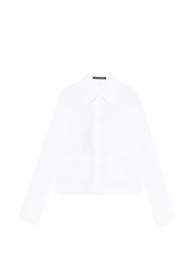 Luisa Cerano Long-sleeve Front-pocket Shirt In White