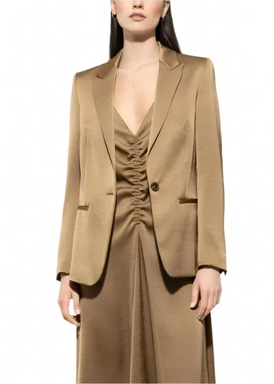 Luisa Cerano One-button Blazer In Hanf In Brown