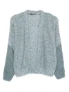 Luisa Cerano Open-front Cardigan In Blue