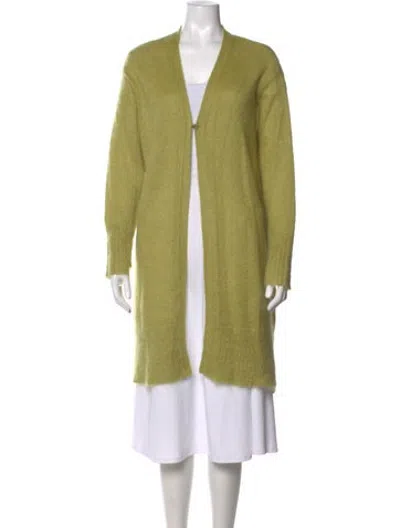 Pre-owned Luisa Cerano Open Front Sweater In Green