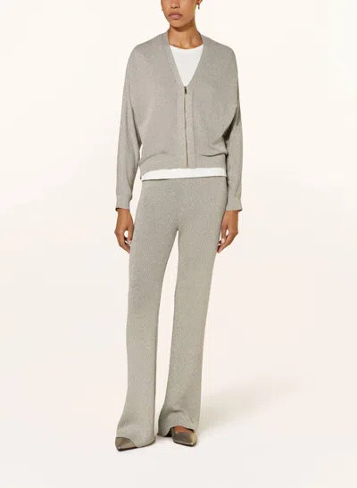 Luisa Cerano Oversized Lurex Cardigan In Heather Grey