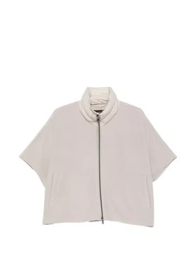 Luisa Cerano Padded-collar Zip-up Jacket In Brown