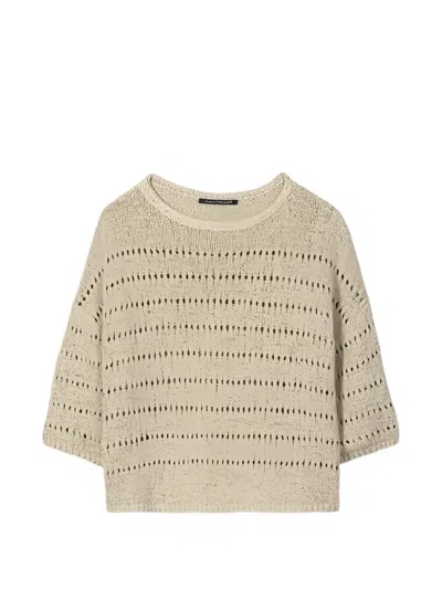 Luisa Cerano Pattern Sweater In Brown