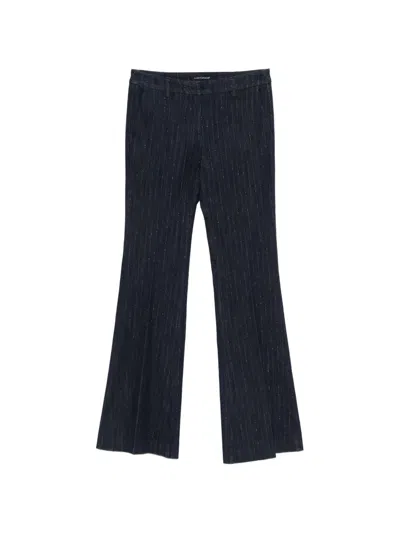 Luisa Cerano Pinstripe Flared Jeans In Blue