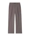 Luisa Cerano Wide Leg Pleated Full Length Pants In Taupe In Taupe