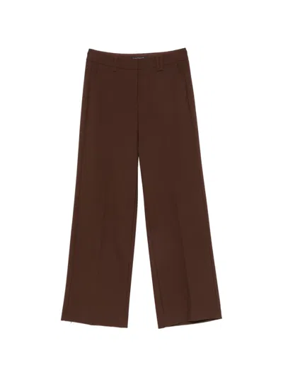 Luisa Cerano Pleated Wide-leg Trousers In Brown