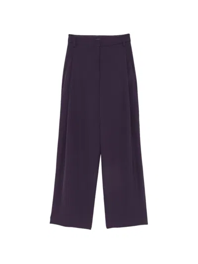 Luisa Cerano Pleated Wide-leg Trousers In Purple