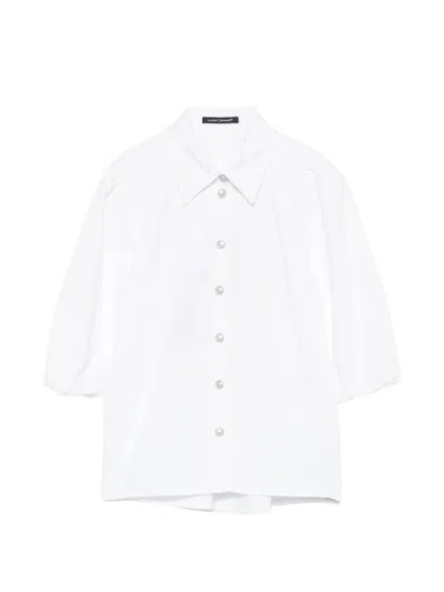 Luisa Cerano Puff-sleeve Blouse In White