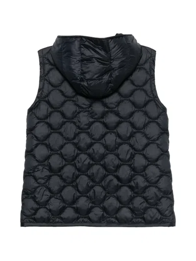 Luisa Cerano Quilted Hooded Gilet In Blue