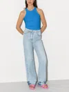 Luisa Cerano Ribbed Tank Top In Blue In Blue
