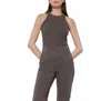 Luisa Cerano Ribbed Tank Top In Taupe In Gray