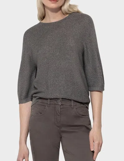 Luisa Cerano Round Neck Sweater In Taupe In Gray