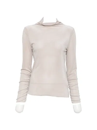Luisa Cerano Ruched Roll-neck Top In Neutral