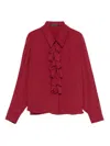 Luisa Cerano Ruffled-detail Blouse In Red