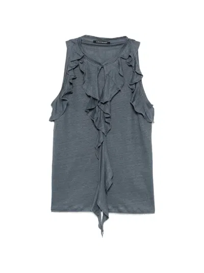 Luisa Cerano Top Mit Rüschen In Gray