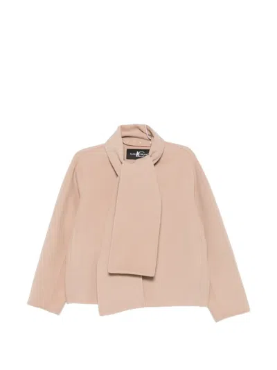 Luisa Cerano Scarf-detail Wool Jacket In Pink