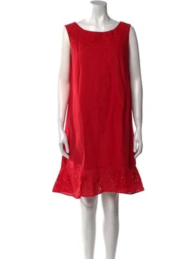 Pre-owned Luisa Cerano Scoop Neck Mini Dress In Red