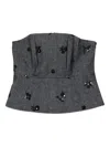 Luisa Cerano Sequin-embellished Bustier Top In Gray