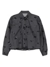 Luisa Cerano Sequin-embellished Frayed-edge Jacket In Blue