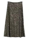 Luisa Cerano Sequin-embellished Midi Straight Skirt In Green